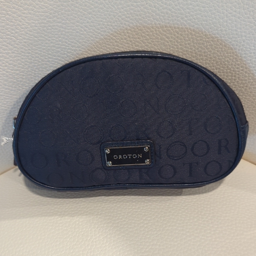 Oroton Navy Blue Cosmetic Pouch